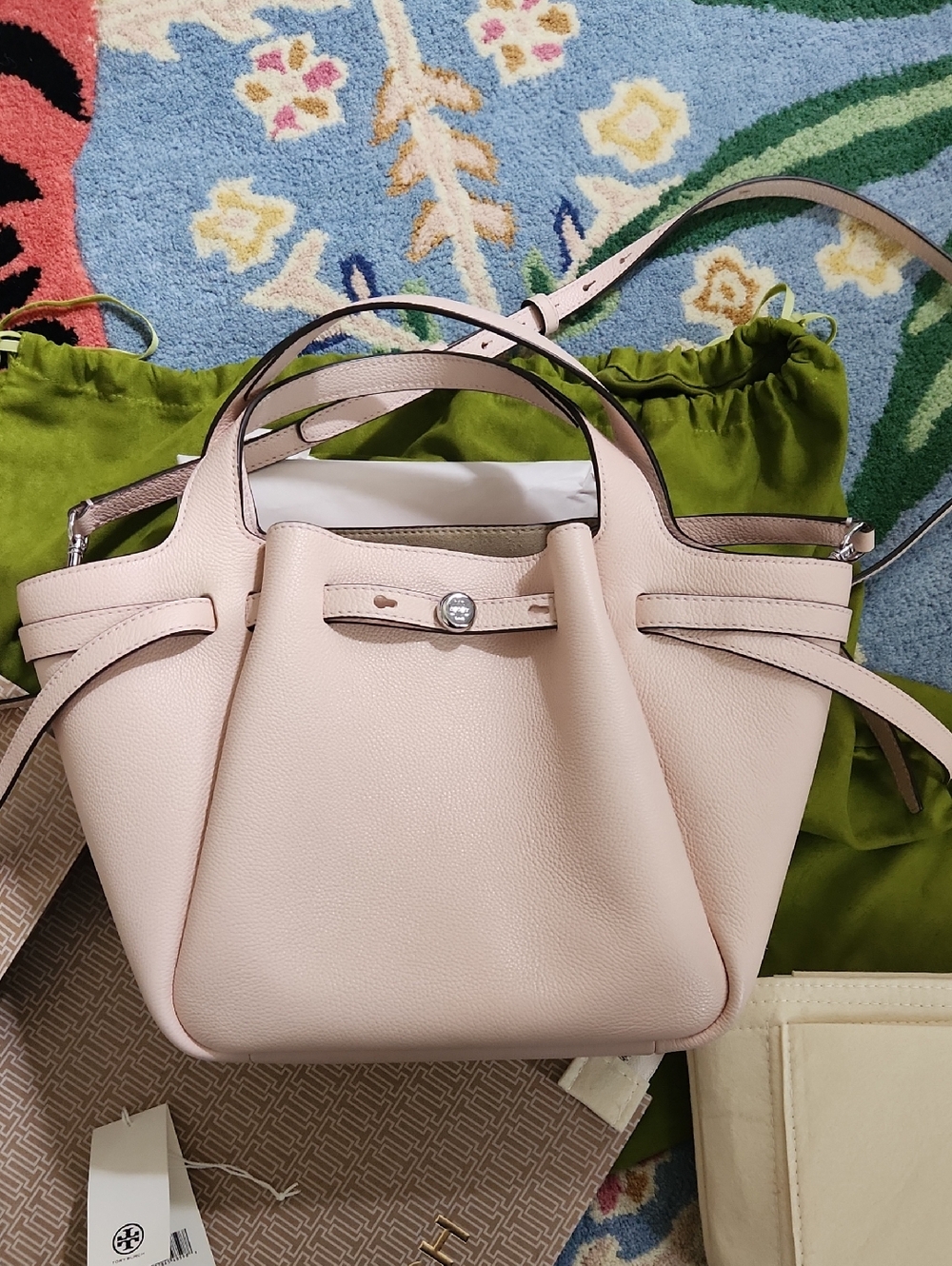 Tory Burch Romy Tote Satchel In Soft Pink - Picture 2 of 13